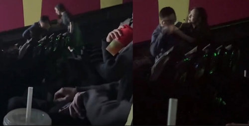 上海环球港影城一对男女趁影院灯光黑暗在丈夫和儿子眼皮底下偷情！